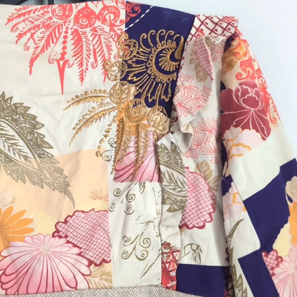 Anthropologie Elevenses Patchwork Iced Juniper Blazer Jacket Size 8 - Picture 10 of 16